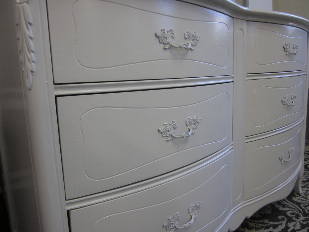 six drawer white french dresser