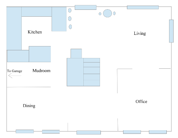 Colonial home 1st floor plan