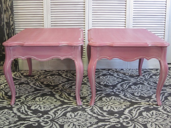 pink end tables