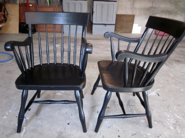 Captains Chairs painted black and gold