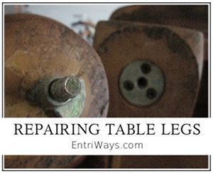 Repair table legs when metal hardware cracks
