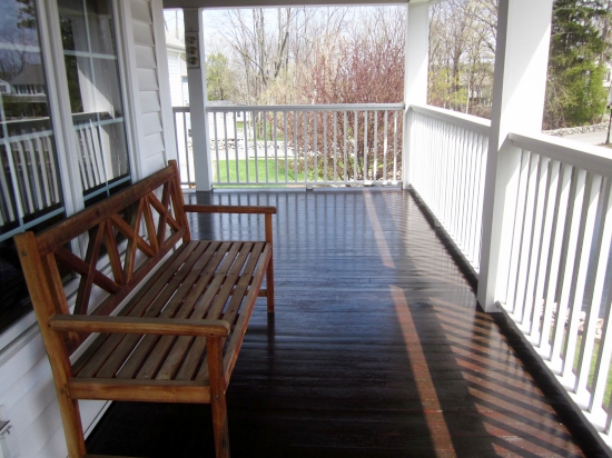 Staining an outdoor porch, Cabot Gold Moonlit Mahogany