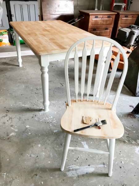 white washed maple table