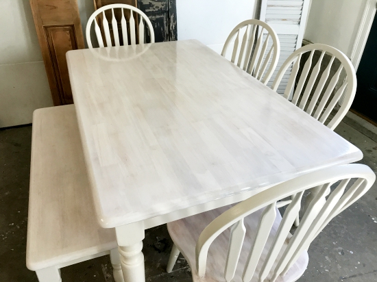 China White and White Washed maple table