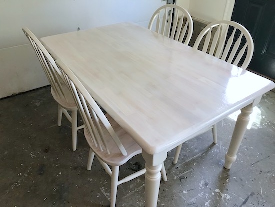 white washed farm table