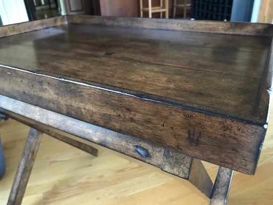 Dark Stained Tray Table