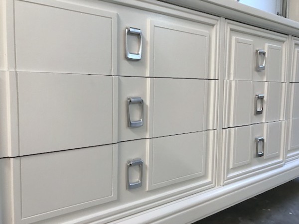 Dixie Dresser, Long White 9 drawer dresser