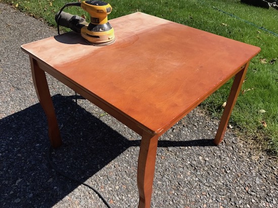 kids stained table