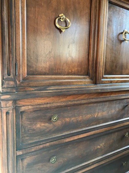Tall Dark stained chest