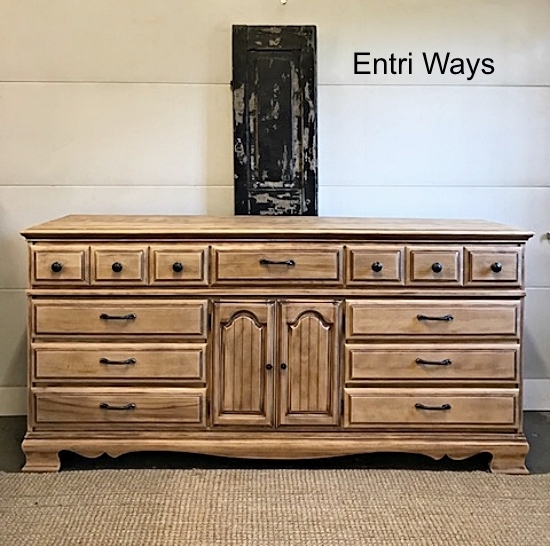 Long Naturally-Aged Old World Sideboard Dresser