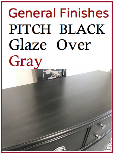 General Finishes Pitch Black Glaze over gray