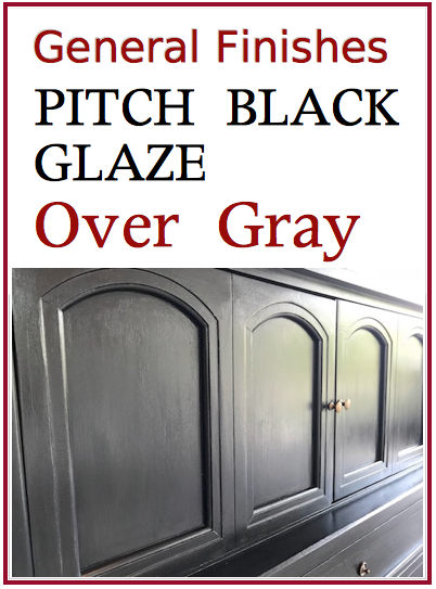General Finishes Pitch Black Glaze Over Gray
