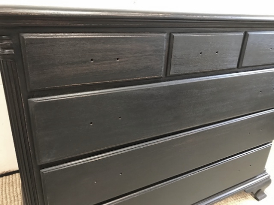 Black stained distressed dresser