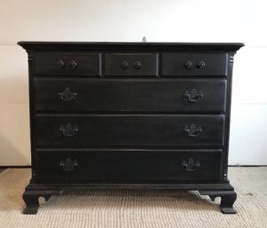 black stained distressed dresser