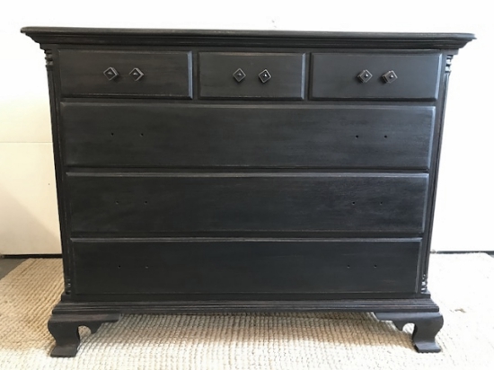 Black stained distressed dresser