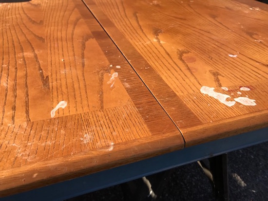whitewashed dining table, how to refinished a dining table
