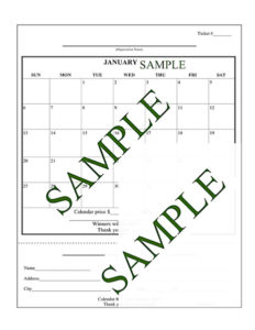Calendar Raffle sample
