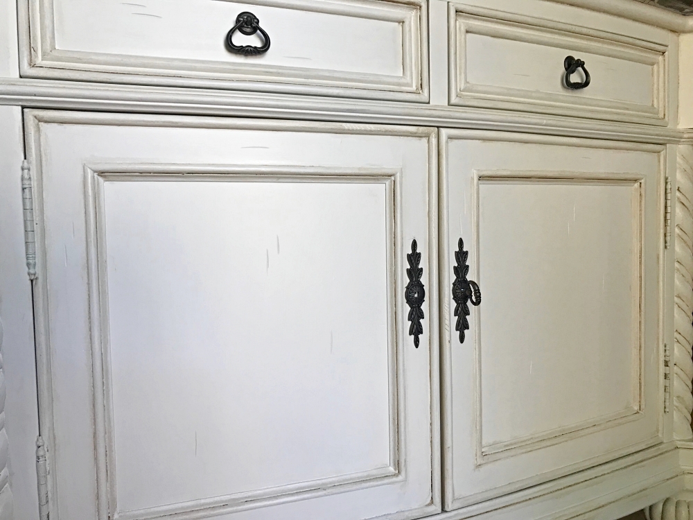 Cabinet in Antique White & Dark Wax