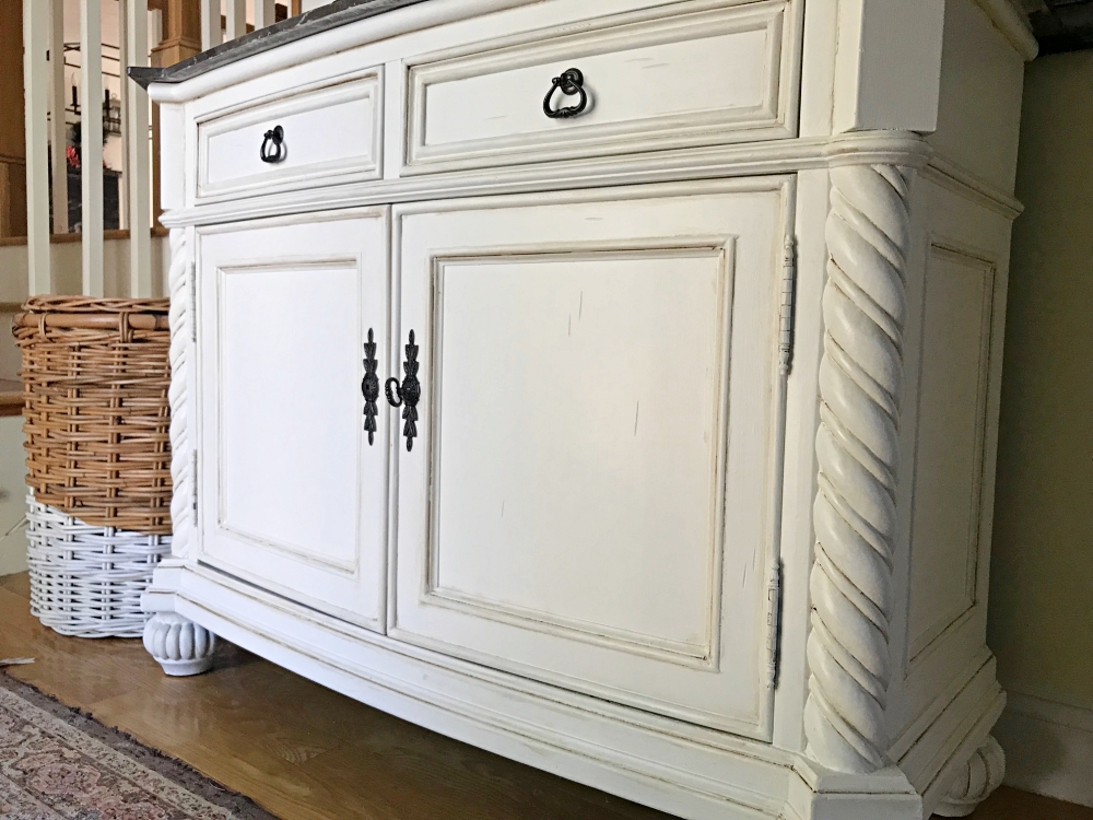 Cabinet in Antique White & Dark Wax