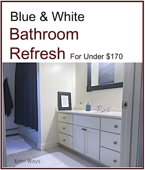 Blue & White bathroom refresh, kids bathroom