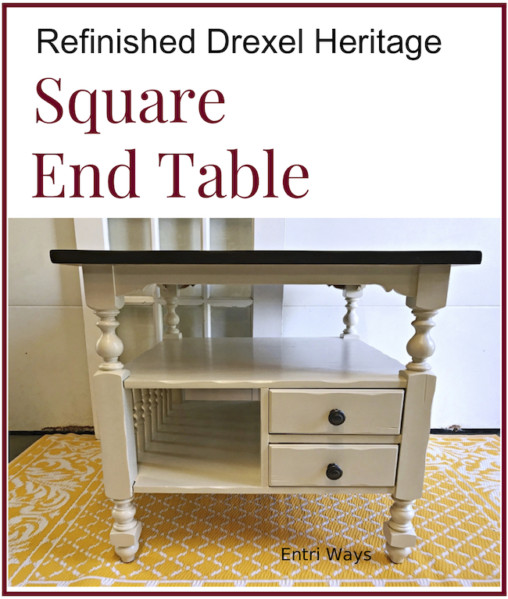 Drexel Heritage square end table, softer tan, kona stain