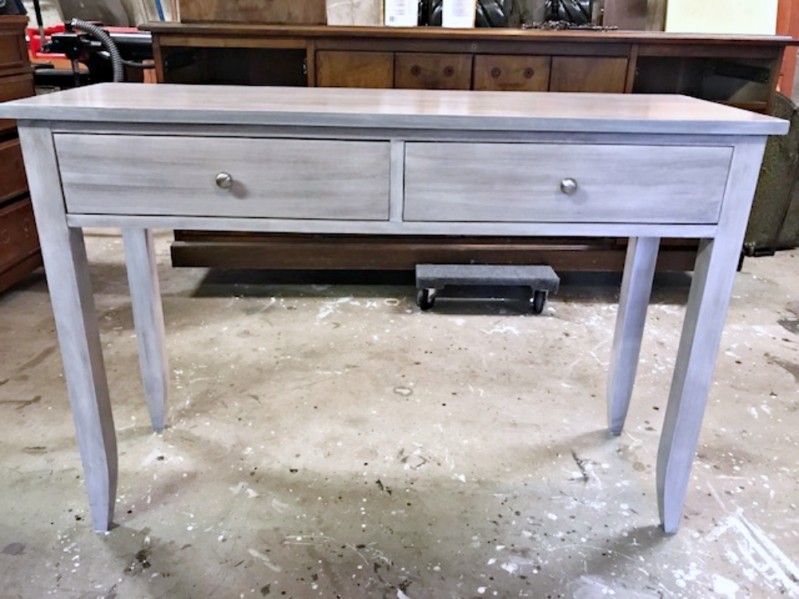 Gray Stained Console Table, Layering stains