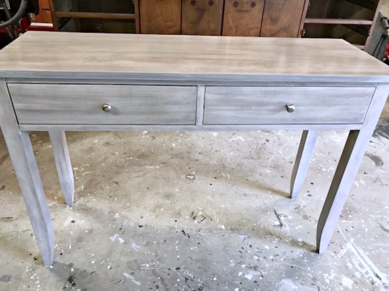 Gray Stained Console Table, Layering stains