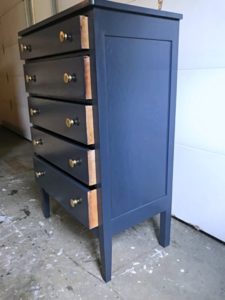 Tall Hale Navy Dresser with Champagne Bronze Knobs | Entri Ways