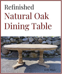Natural oak dining table, naturally-aged finish