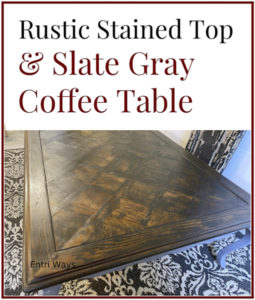 rustic stained top & slate gray coffee table