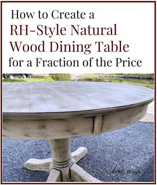 Restoration Hardware style, round natural pedestal table