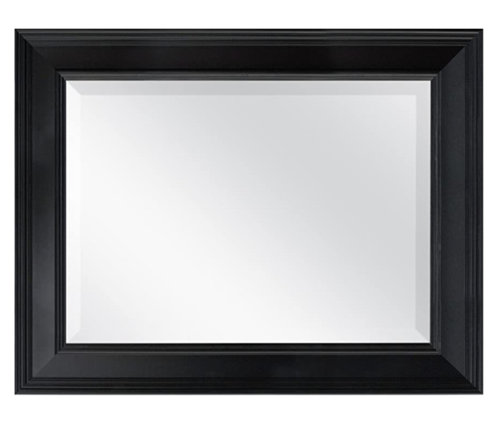 black framed mirror