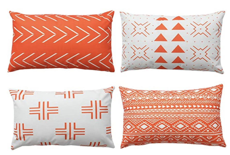 Orange boho pillow covers