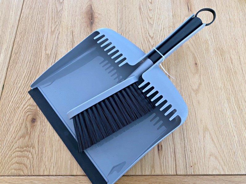 after-Christmas items, dust pan