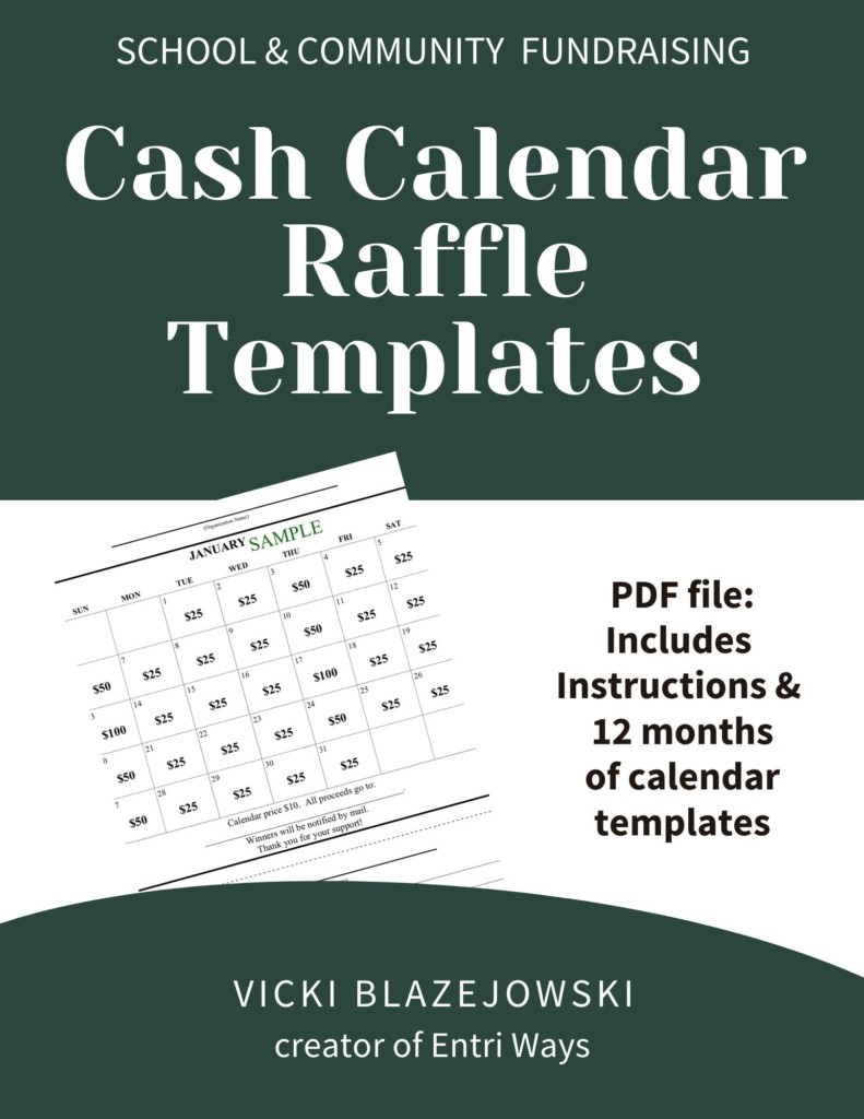 Cash calendar raffle templates cover