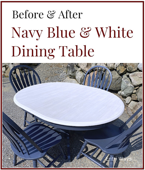 Navy Blue & White Dining Table