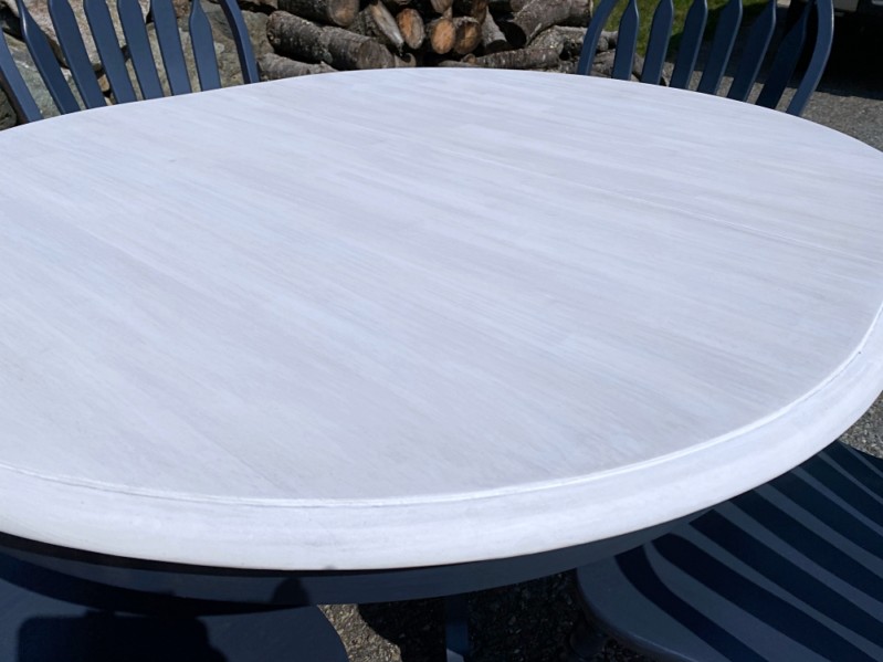 Navy Blue & White Dining Table