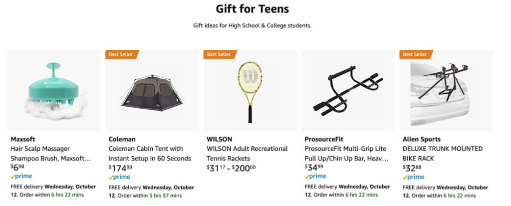 amazon gifts for teens idea list