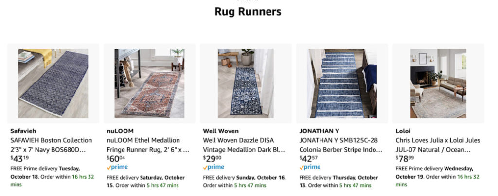 Amazon rug runners idea list