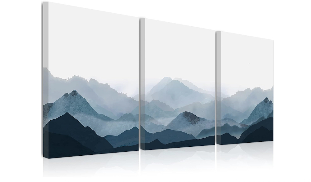 bincue framed canvas art, amazon, blue mountains